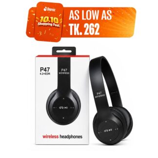 P47 Foldable Wireless Bluetooth Headphones with Stereo Sound and Headband Design
