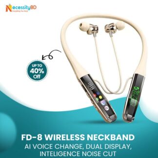 Neckband Bluetooth Neckband FD-8 Magnet LED Color AI Screen Cute Wireless K-song Game Live Streaming Stereo Neckband Neck-mounted Headset Support TF Card Support Dual Display Bluet