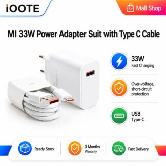 Xiaomi 33W Power Adapter Suit with Type C Cable Turbo Fast Charge 3 Months Warranty EU
