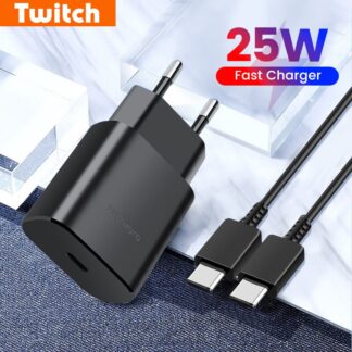 PD 25W USB C Charger For   S22 S21 S20 A71 A70 A50 Note20 A71 A80 S8 S7 Type C Cable Fast Charging Charger Adapter