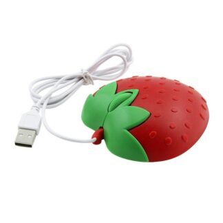For Laptop PC Cute Computer Peripherals 800DPI Ergonomic Wired Mouse Computer Mice USB Optical 3D Strawberry Mause
