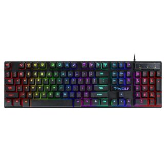 ABS Laptop PC Gamer Anti-ghosting Computer Peripherals Waterproof Backlit Light-Emitting Gaming Keyboard 104 Keys Keyboard Mechanical Keyboard USB Wired Keyboard