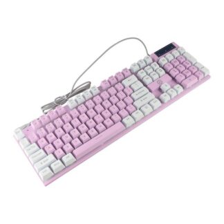 1PC White Laptop PC Gamer Computer Peripherals Anti-ghosting Mechanical Axis Waterproof Light-Emitting E-sports Mechanical Keyboard Wired Keyboard Backlit Keyboard Gaming Keyboard