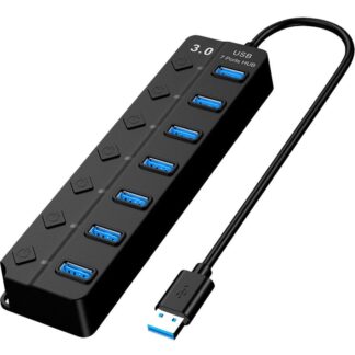 【Flash sale】 Seven Port Usb3 0 Hub Copper Core High Speed Data Transfer Laptop Adapter Backup Power Computer Peripherals Usb Expander