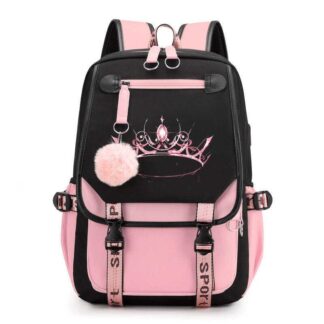BLACK PINK peripheral printed student outdoor travel leisure backpack, computer bag