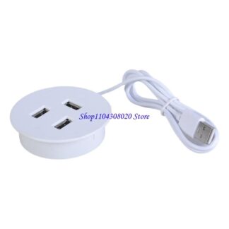 【New-store】 R0JA USB2.0 Hub Desk Grommet Hole 3 Port Desktop Cable Organizers for Convenient Access to USB Peripherals Desktop