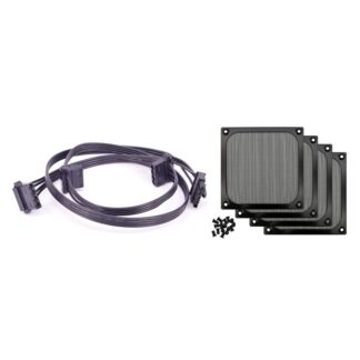 TWEXQNY 4Pack 120mm Computer Fan Filter Grills Wire Mesh with 5Pin 1 to 3 Peripheral 4 Pin Molex IDE 5P PSU Power Supply Cable