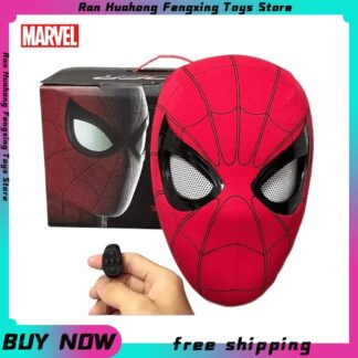 Mascara Spiderman Headgear Mask Cosplay Moving Eyes Electronic Mask Spider Man 1:1 Remote Control Elastic Toys Adults Kids