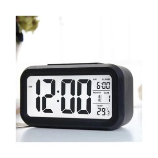 Digital Alarm Clock LED Digital Desk Clock Table Electronic Clock Sound Control Backlight Alarm Clocks Bedroom Bedside Kid Home Decor Despertador 4.3" LED Display with Tempe