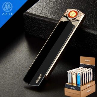 Ultra-Thin USB Rechargeable Electronic Plasma Lighter Cycle Induction Heating Wire Lighter Metal Cigarette Windproof Gadgets Man