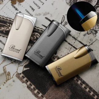 Gas Lighter Windproof Butane Torch Blue Flame Men's Metal Electronic Turbo Lighters Men's Smoking Gadgets