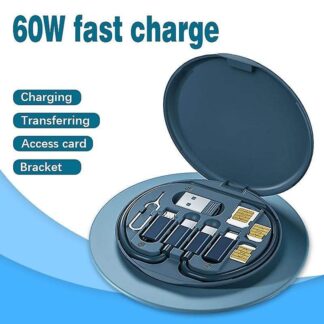 Multifunctional 60W USB Data Cable Fast Charge Line Storage Box Mini Digital Electronic Gadgets Organizer Card Removal Pin Set