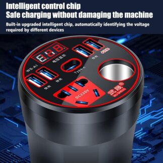 200W Multi-function Car Power Inverter 12V/24V To 220V Converter Led Display Charger Socket Fast Charging Car Accessories