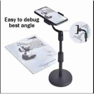 Desktop Mobile Phone Holder Height Adjustable Stand & 360° Rotatable for Live Streaming Shoot YouTube TikTok Video Round Base Smartphone - Mobile Stand