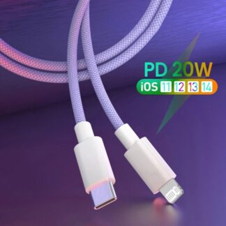 CASIFY PDC02 20W USB C To Lightning Fast Charging Cable 20W Braided Cable iPhone Cable iPad/Mac Cable PD Cable Type C to Lightning Cable 20Watt 1M White