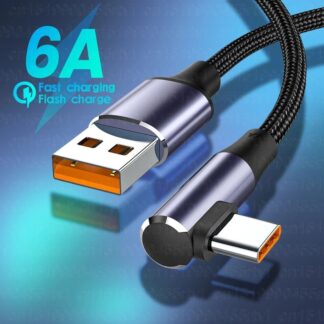 CASIFY G1 6A 120W Elbow Cable USB to Type C Cable 90 Degree Type C Elbow Cable Fast Charing Cable Data Cable 120W Fast Charging Cable 1M
