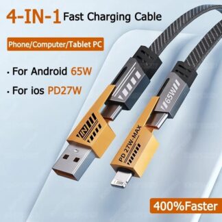 CASIFY CU05 65W 4 in 1 65W Fast Charging Cable USB To Type C PD Cable Fast Charger Mobile Phone Cable 65W Fast Charging Cable Type C to C Usb To C To iPhone Cable