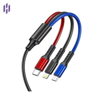3 in 1 USB Charging Cable Fast Charger Cord Type C Micro USB iPhone High-Speed Data Transfer