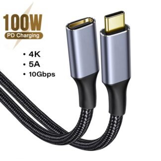 CASIFY G1 USB C Extension Cable USB Type C 3.1 Gen 2 Male to Female Fast Charging & Audio Data Transfer Cable USB 3.1 Extension Cable Type C USB C to Type-C Male to Female 10Gbps P