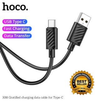 Hoco X88 3A Type C Cable Fast Charging Type C Gratified Data Cable For Type-C USB C Data Cable Type C Data Cable 1Meter Black