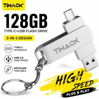 TIMACK® High-Speed Type-C Phone USB 3.0 Flash Drive 256GB Pendrive 128GB External Storage 64GB Memory Stick 32GB Pendrive