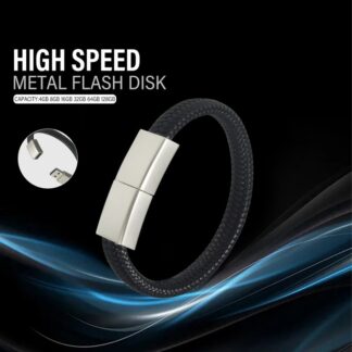 Bracelet USB Flash Drive 64GB Black Wristband Pen Drive 32GB Creative  Memory Stick 16GB Water Proof External Storage 8GB