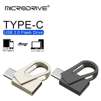 Mini TYPE C Metal 2 in 1 USB Flash Drives Business  Memory Stick Pen Drive Storage Devices 16GB 32GB 64GB 128GB Rotate Disk