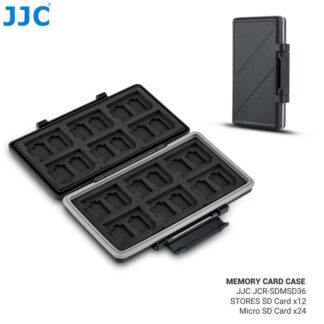 JJC 36 Slots Memory Card SD Card Case Wallet Holder For 24 TF Micro SD MSD TF+12 SD SDXC SDHC Card Organizer Storage Box Keeper