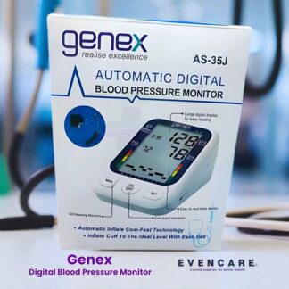 Genex AS-35J Automatic Digital Blood Pressure Monitor / BP Machine – Upper Arm Type with Large Display & 30 Memory Storage