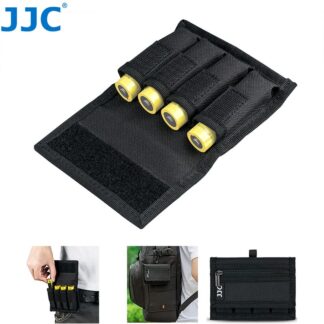 JJC 18650 Battery Pouch Memory Card Storage Pocket 18650 Battery Case for 18650 Battery with Belt Holste Carabiner