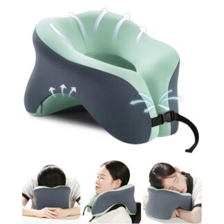 Premium Memory Foam Airplane Pillow with Storage Bag – Travel in Comfort
