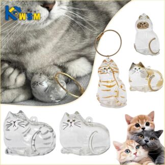 Pet Hair Keepsake Memorial Bottle for Cat Fur Transparent Storage Container for DIY Decoration  for Pet Lovers Home Display