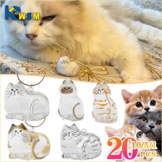 Cat Hair Keepsake Keychain Pendant Pet Fur Storage Ornament for Backpack Bag Hanging Souvenir  for Cat Lovers Memorial Use